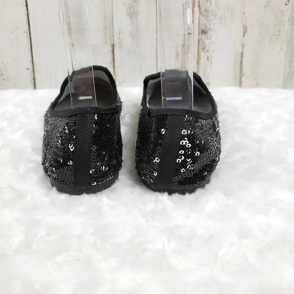 Cynthia Rowley Sequin Embellished Flats Black Size 3
